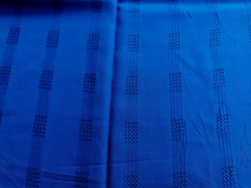 blauwe vintage stof ingeweven motief