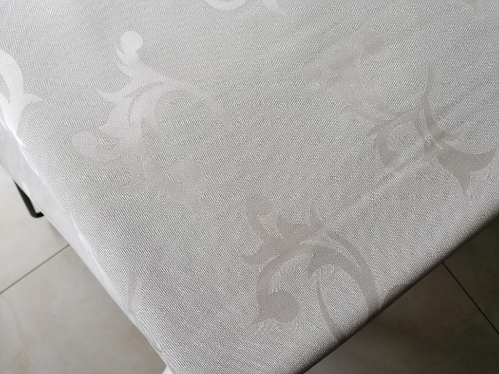 witte damast met barokmotief /10cm - Afbeelding 5