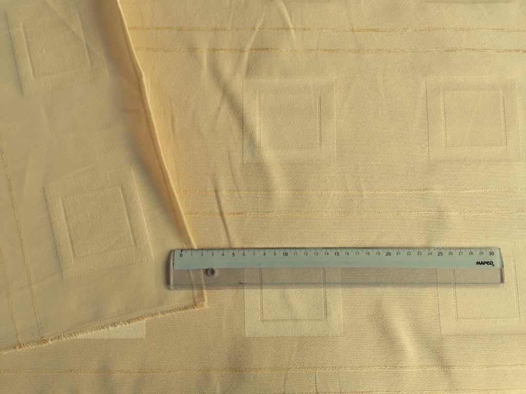 zachtgele jacquard met blokken /10cm - Afbeelding 2