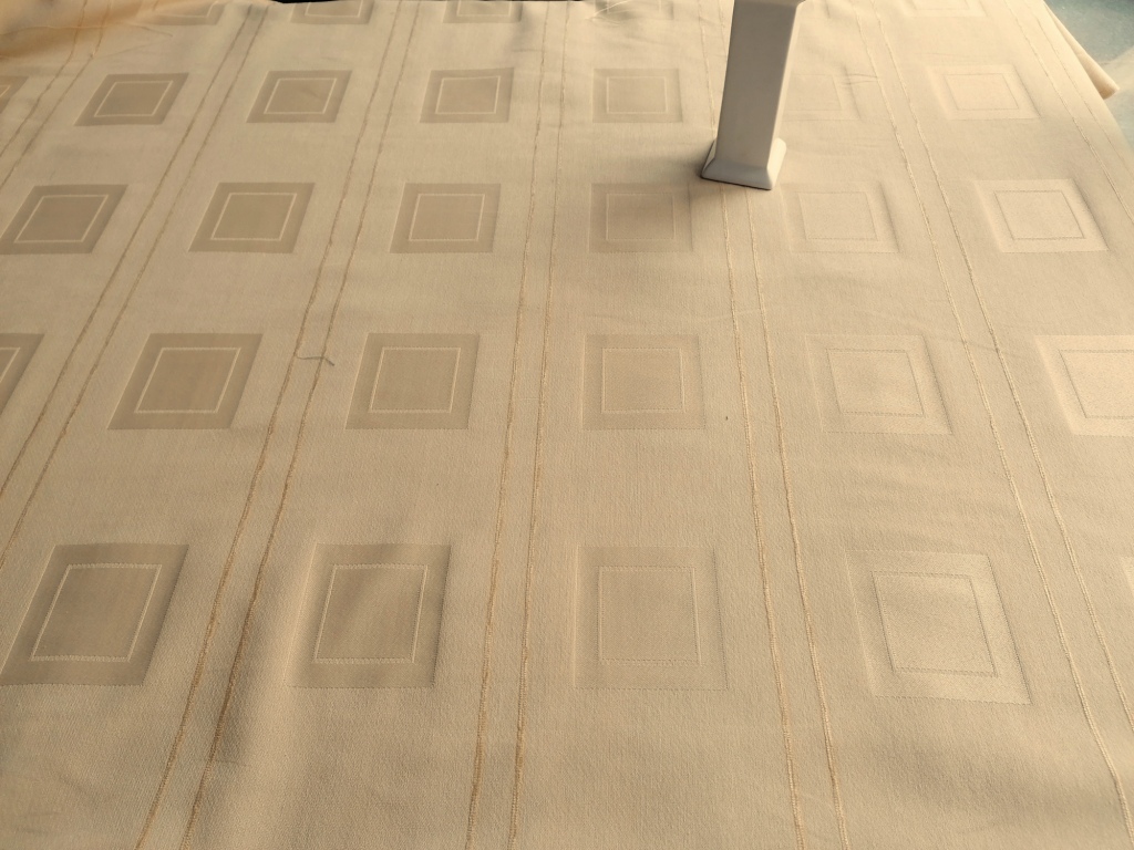 zachtgele jacquard met blokken /10cm - Afbeelding 3