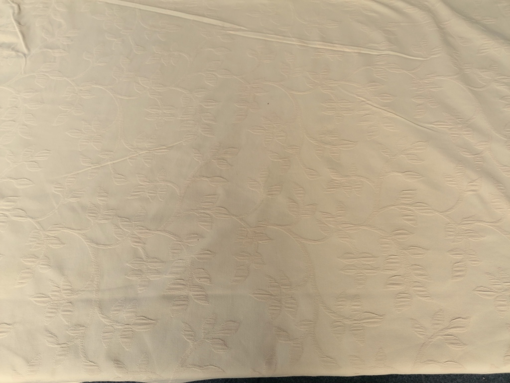 pastelgele interieurstof met bladranken /10cm - Afbeelding 4
