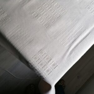 interieur stof beige ingeweven blokken /10cm