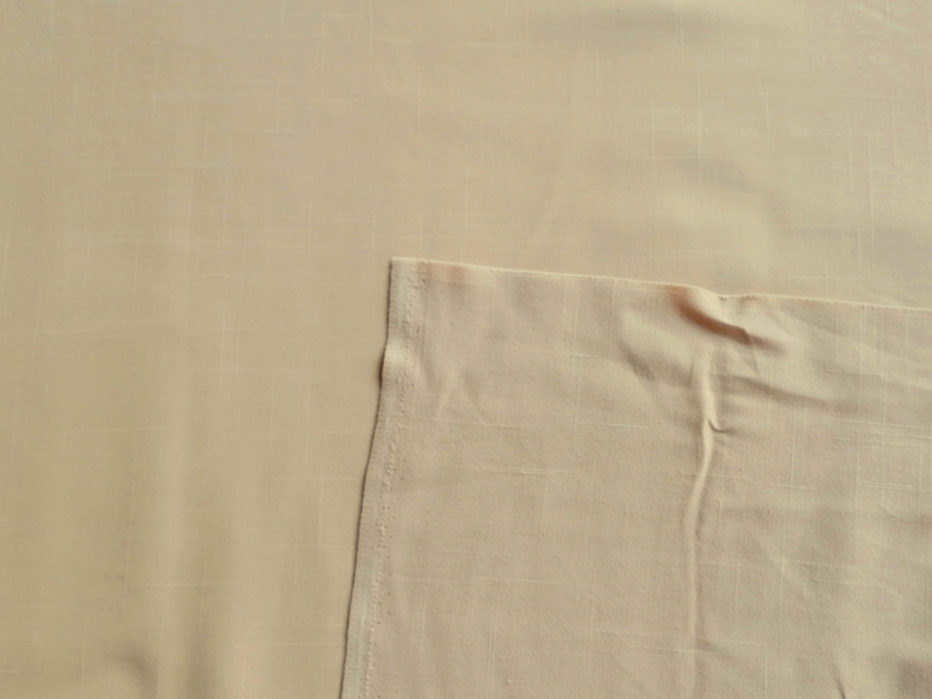 zalmkleurige stof met linnenlook /10cm - Afbeelding 3