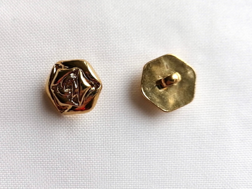 goudkleurig bloemenknoopje 20mm - Afbeelding 2