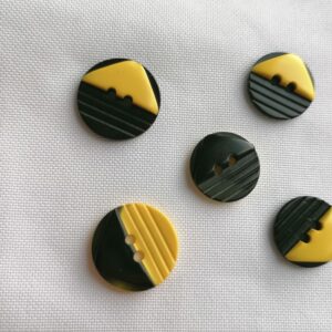 zwart gele knopen 16mm en 19mm