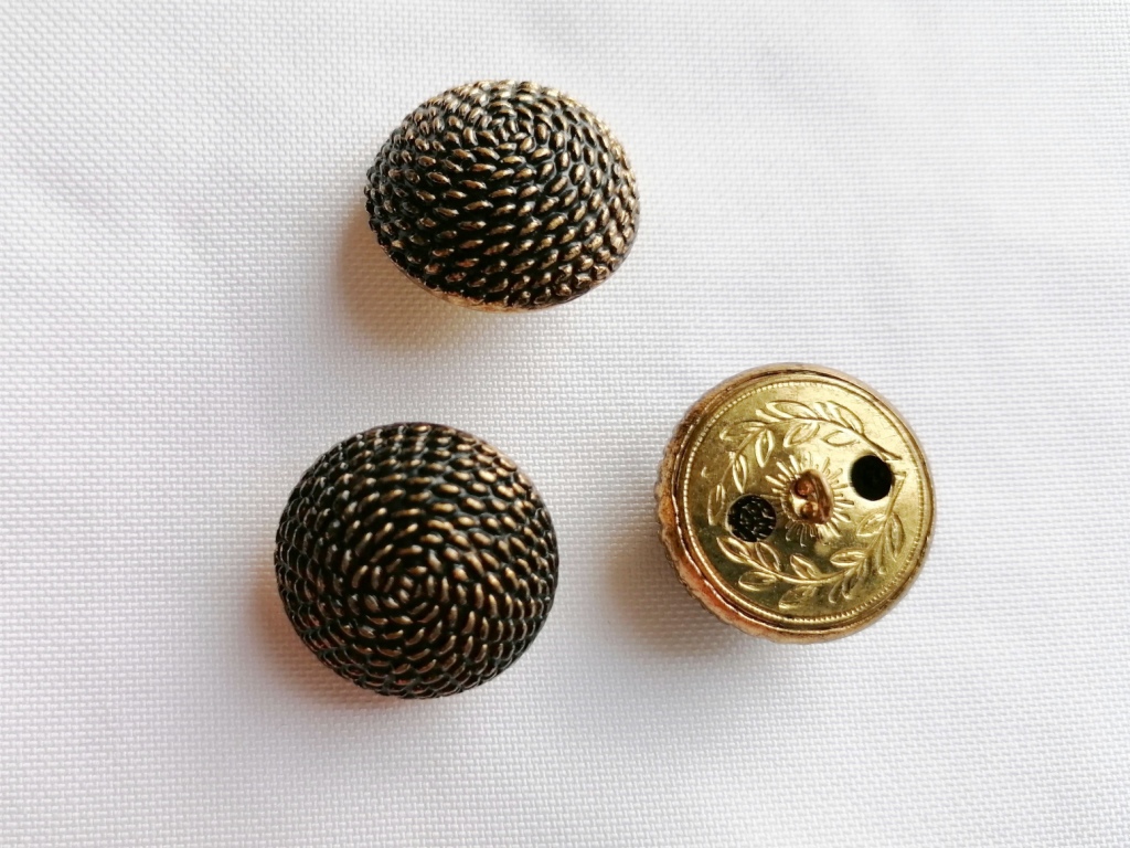 metalen bolvormige knoop zwart goudkleur 23mm - Afbeelding 2