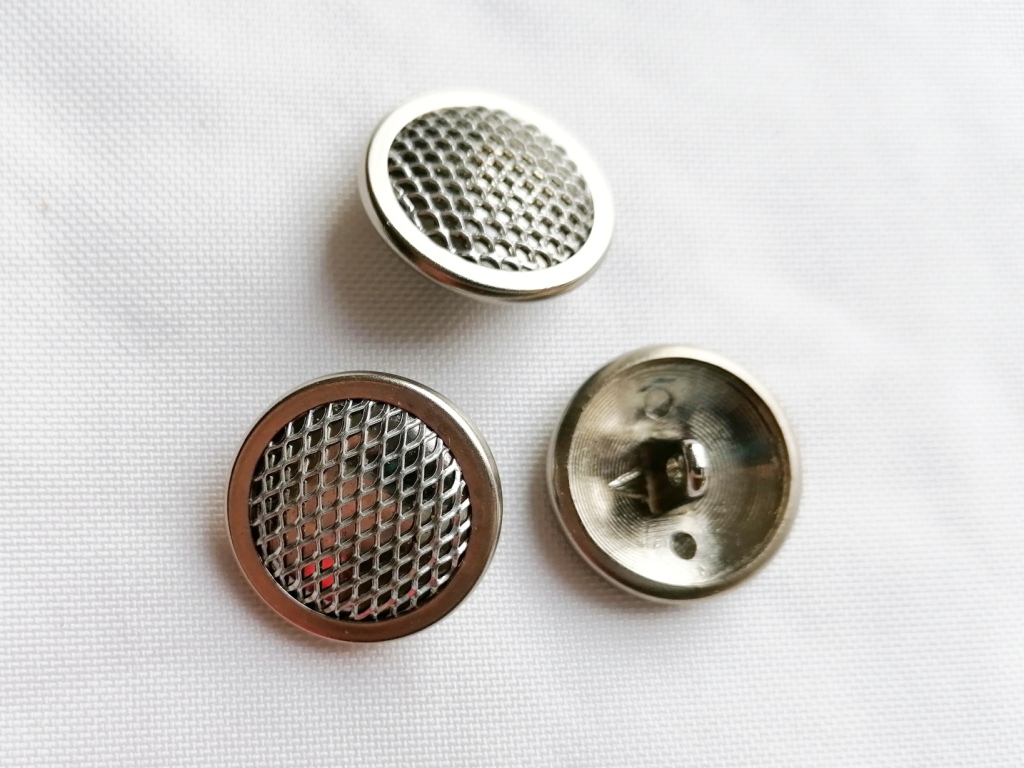 5 metalen knopen met raster 22mm - Afbeelding 2