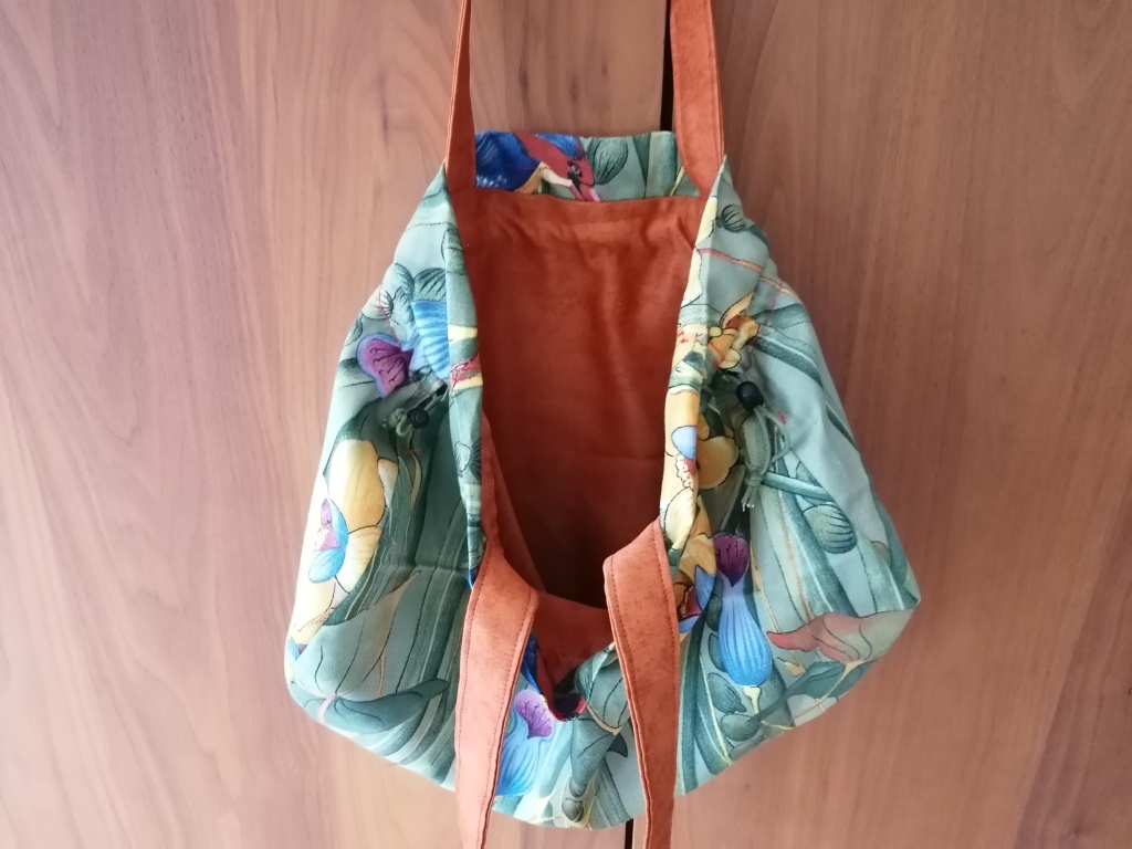 fleurige gebloemde tas met trekkoord - Afbeelding 3