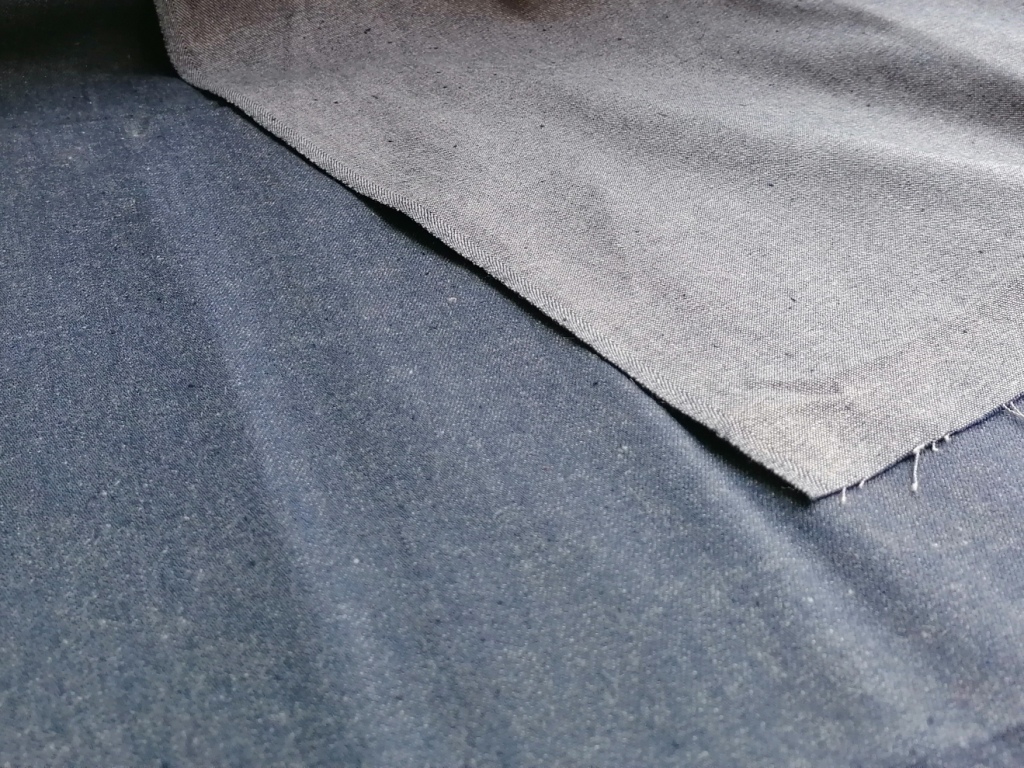 donkerblauwe stevige jeansstof 1,5m - Afbeelding 2