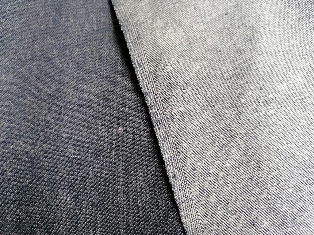 donkerblauwe stevige jeansstof 1,5m - Afbeelding 3