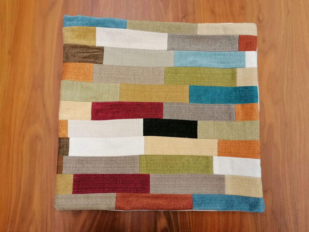 VERKOCHT fluwelen patchwork kussenhoes 50/50cm