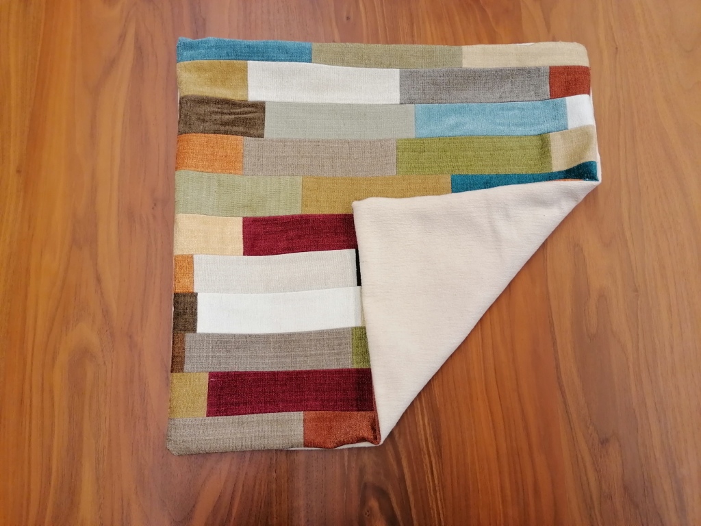 VERKOCHT fluwelen patchwork kussenhoes 50/50cm - Afbeelding 2