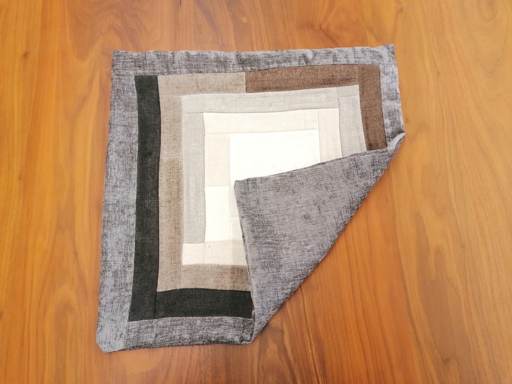 VERKOCHT fluwelen patchwork kussenhoes 50/50cm - Afbeelding 2
