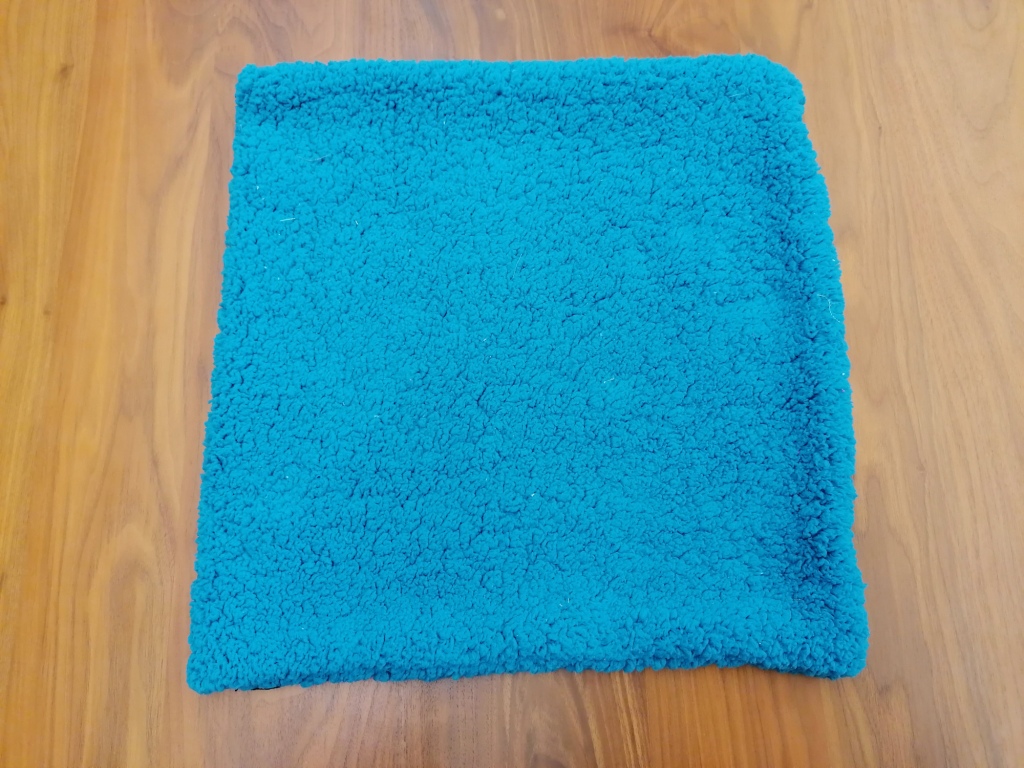 teddy kussenhoes blauw 50/50cm