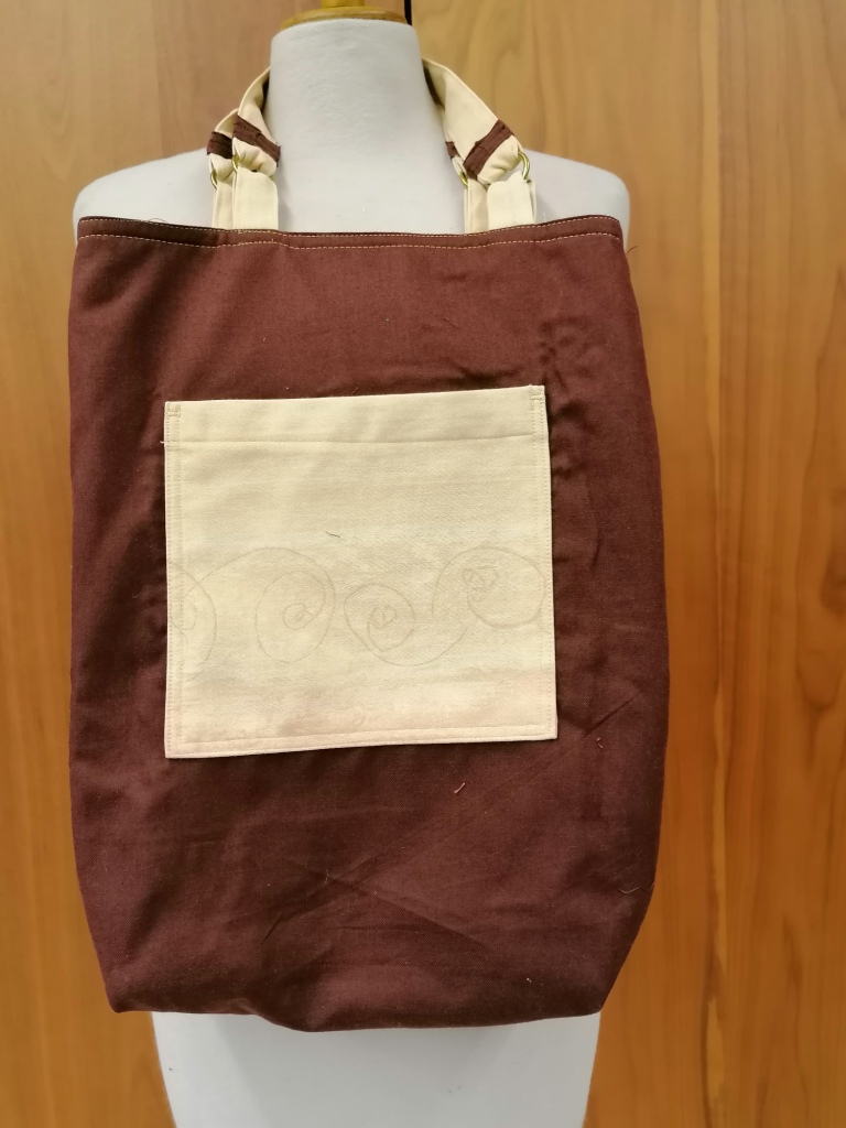 Shopper tweezijdig bruin beige met 2 zakken - Afbeelding 2