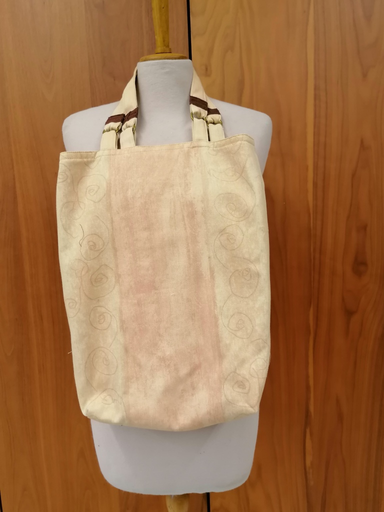Shopper tweezijdig bruin beige met 2 zakken - Afbeelding 3