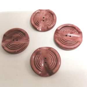 bruinrode vintage knoop 36mm 4 stuks