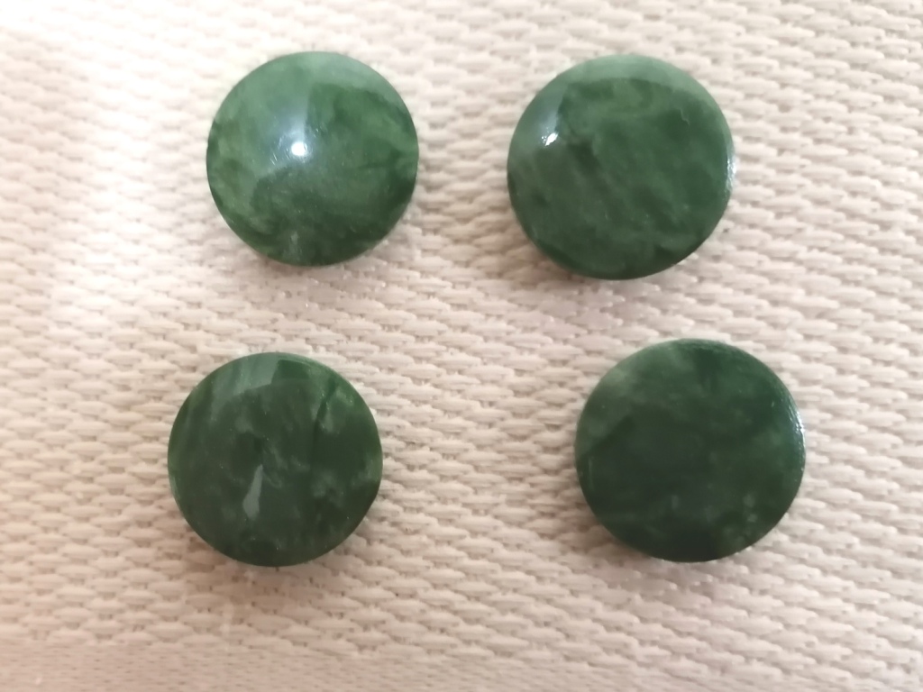 groene gemeleerde platte knoop 17mm 4 stuks