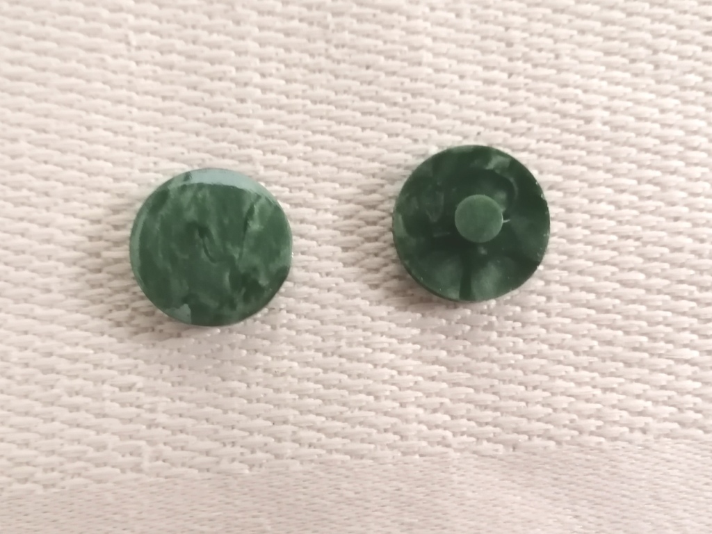 groene gemeleerde platte knoop 17mm 4 stuks - Afbeelding 2
