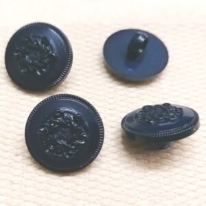 donkerblauwe knoop met motief 18mm 4 stuks