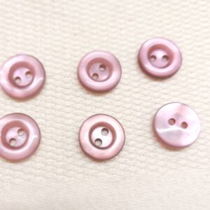 lila glans knoop met rand 13mm 6 stuks