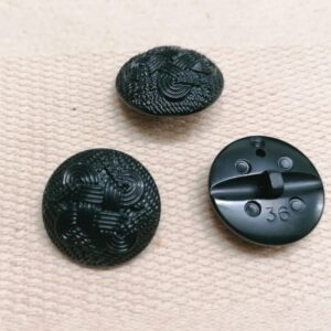 zwarte knopen reliëftekening 23mm 14 stuks