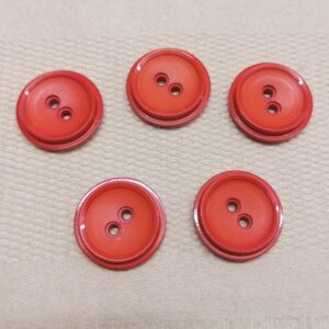 rode knopen met rand 22mm 5 stuks