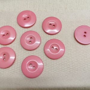 roze platte knoop 23mm 8 stuks