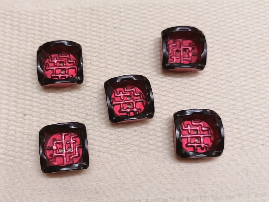 speciale vintage rode knopen 17mm 5 stuks