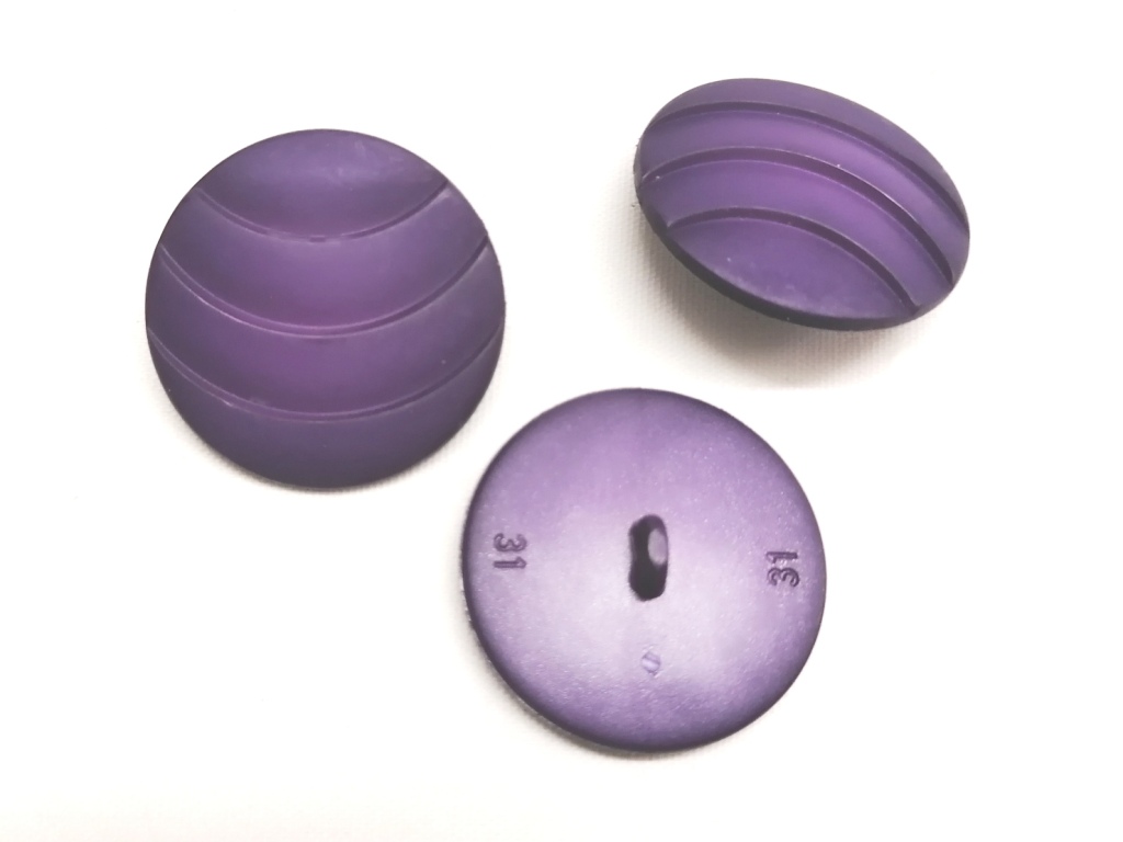 paarse knopen gebogen inkervingen 33mm 6 stuks - Afbeelding 2