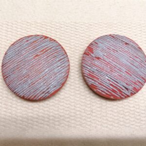 rood grijze platte knopen 35mm 2 stuks