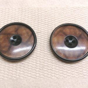 vintage bruin gemeleerde knopen 31mm 2 stuks