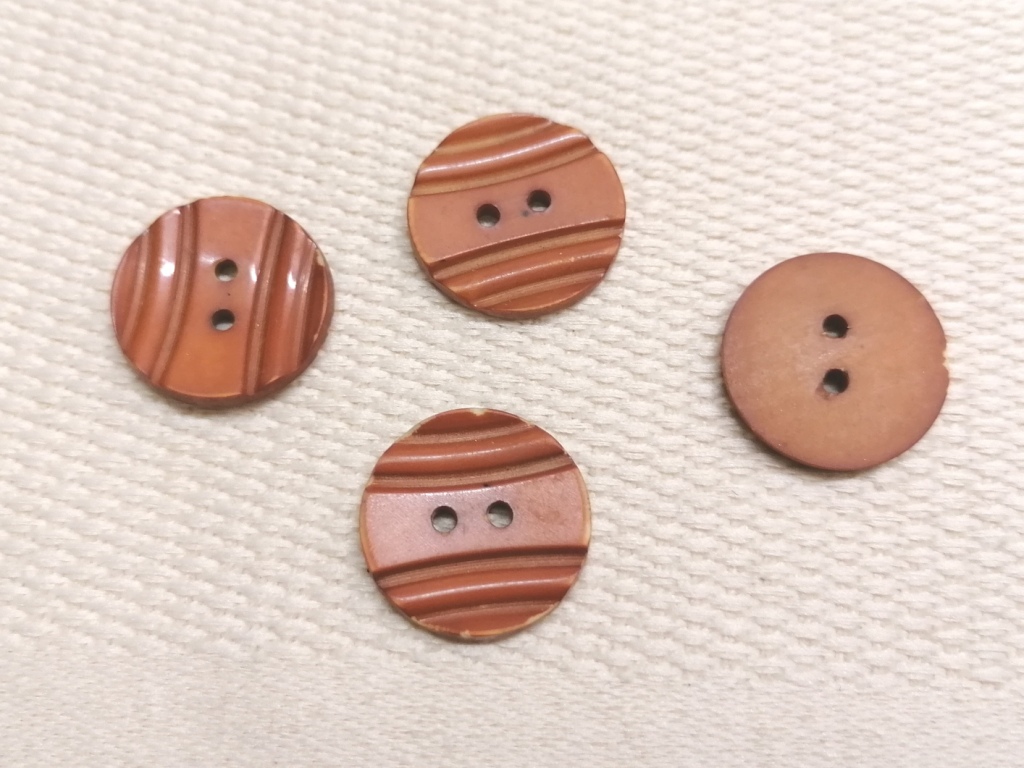 vintage koperoranje knopen 18mm 4 stuks