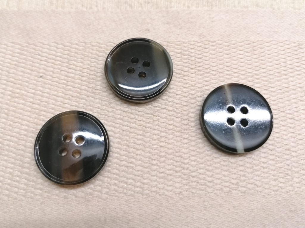 donkerbruin platte gemeleerde knopen 25mm 3 st