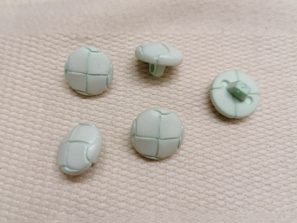 lichtblauwe lederlook knoop 15mm 5 stuks