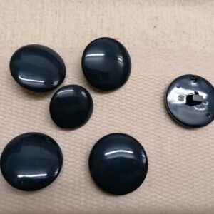 platte donkerblauwe knopen 26mm 5 stuks