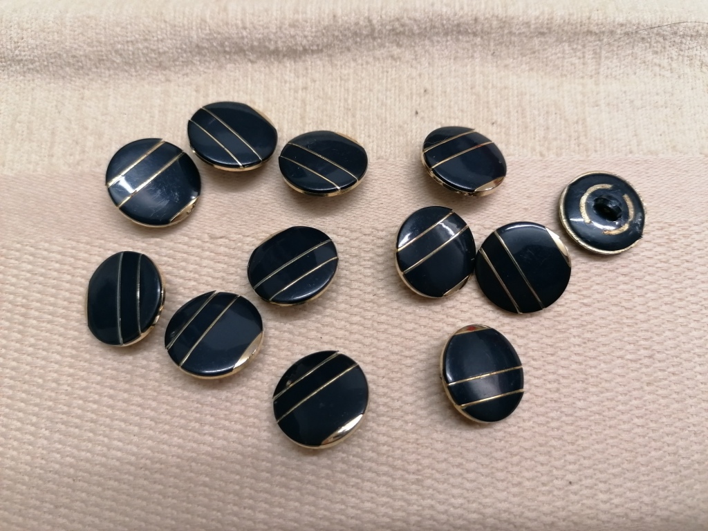 vintage donkerblauwe knoop 18mm 11stuks