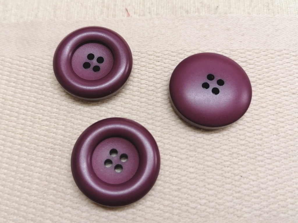 paarse knopen afgeronde rand 28mm 3 stuks