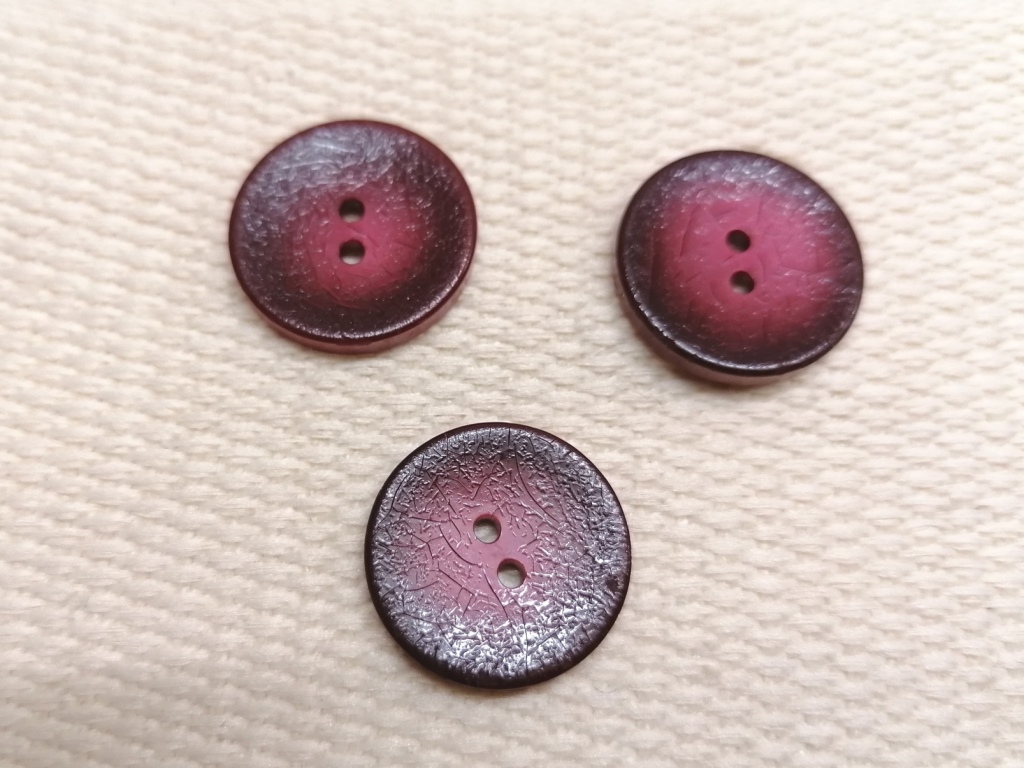roodpaarse gekracleerde knopen 18mm 3 stuks