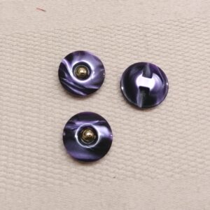 paarse glansknoop goud bolletje 17mm 3 stuks