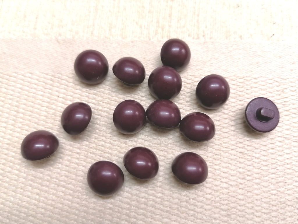 donkerpaars bolletjes knopen 12mm 14 stuks
