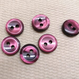 klein paars glans knoopje 12mm 6 stuks