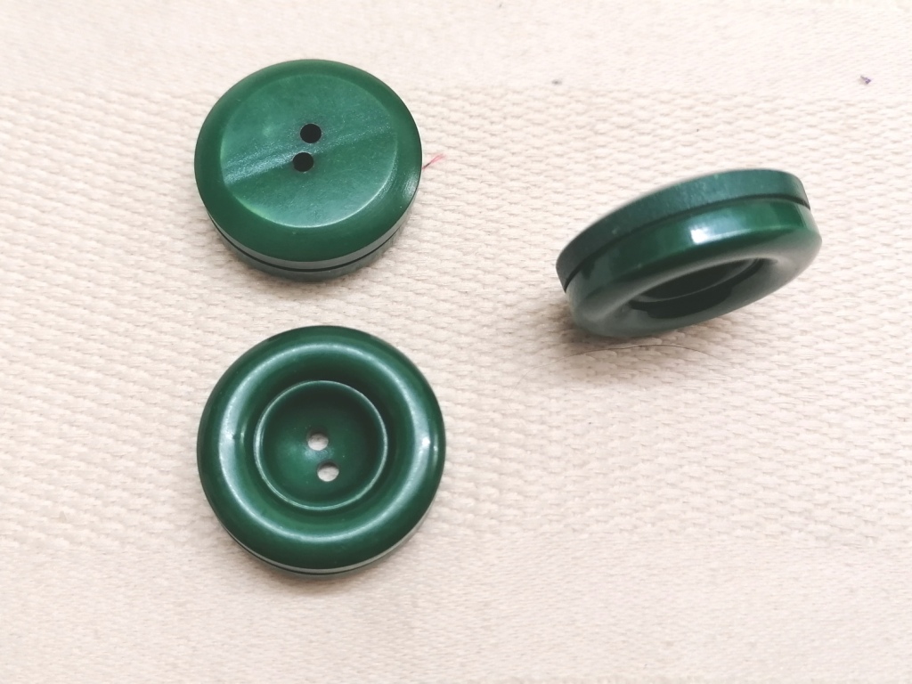 vintage dikke groene knopen 27mm 7 stuks