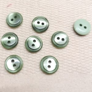 klein groen parelmoerlook knopen 11mm 8 st