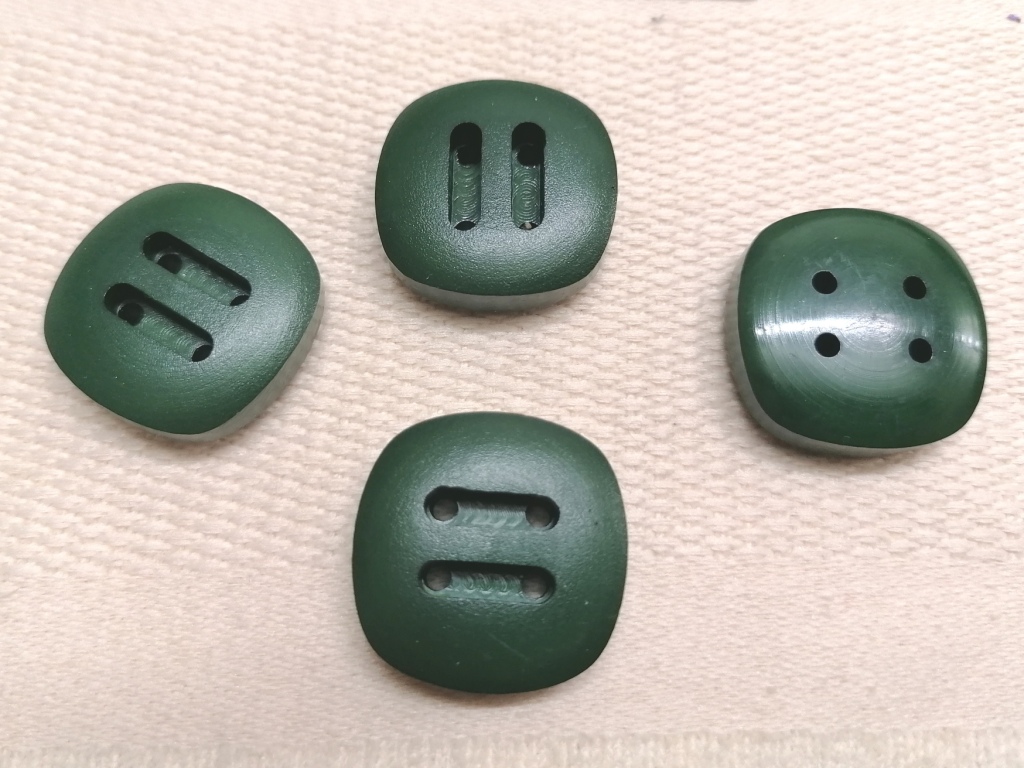 vintage vierkantige groene knopen 24mm 4 st