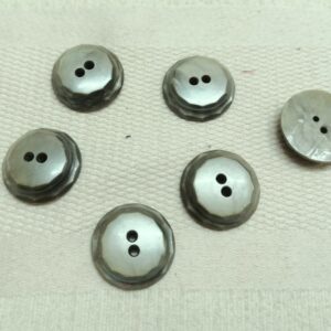 vintage grijsgroene knopen 22mm 6 st