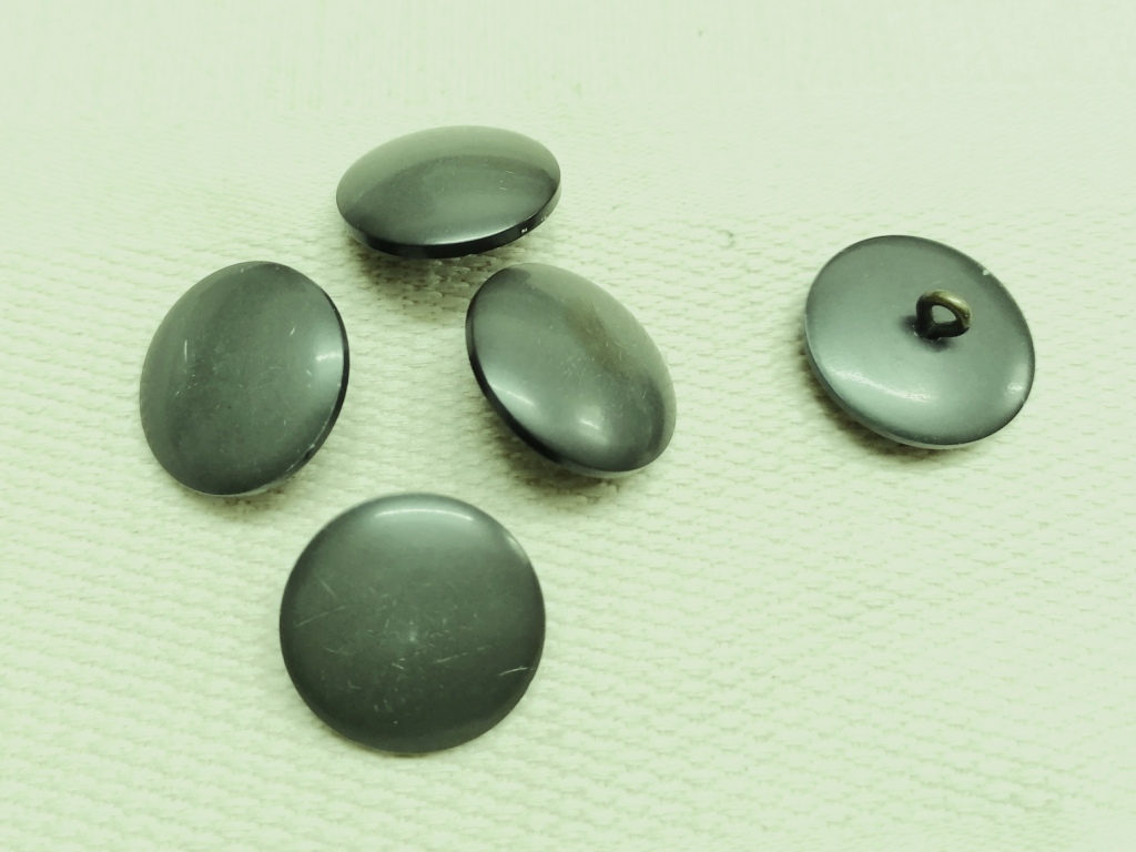 donker kakigroene knoop vintage 22mm 5 st