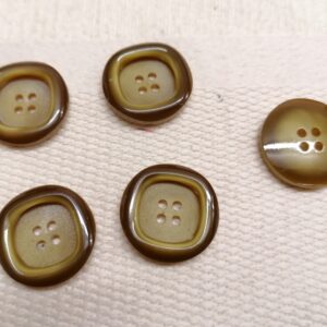 bruingroene knopen met rand 21mm 11 st