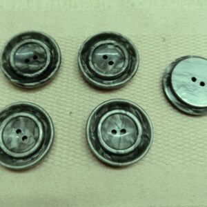 vintage grijsgroen gemeleerde knopen 27mm 5 st