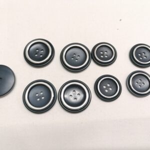blauwe knoop zilverkleurige rand 22mm en 28mm